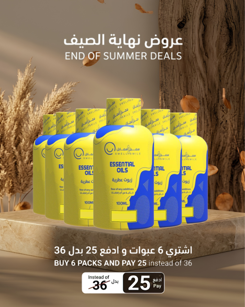 عرض خاص 6 عبوات زيت عطري 100 مل